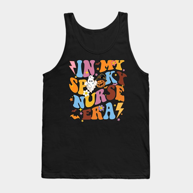 Retro In My Spooky Nurse Era Funny Spooky Nurse Halloween Tank Top by Sky full of art